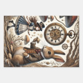 Alice im Wunderland White Rabbit Tee Art Geschenkpapier Set (Vorderseite 2)