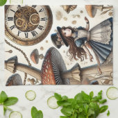 Alice im Wunderland White Rabbit Tee Art Geschirrtuch (Gefaltet)