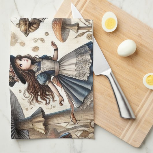 Alice im Wunderland White Rabbit Tee Art Geschirrtuch (Viertel Falte)