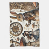 Alice im Wunderland White Rabbit Tee Art Geschirrtuch (Vertikal)