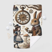 Alice im Wunderland White Rabbit Tee Art Golfhandtuch (Insitu)
