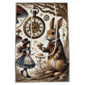 Alice im Wunderland White Rabbit Tee Art Mittlere Geschenktüte (Rückseite)