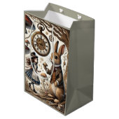 Alice im Wunderland White Rabbit Tee Art Mittlere Geschenktüte (Rückseite Schrägansicht)