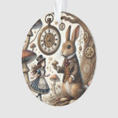 Alice im Wunderland White Rabbit Tee Art Ornament (Vorderseite)