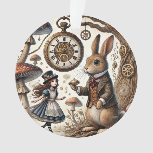 Alice im Wunderland White Rabbit Tee Art Ornament (Vorderseite)