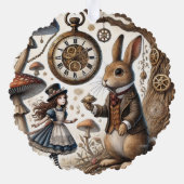 Alice im Wunderland White Rabbit Tee Art Ornament Karte (Rückseite)