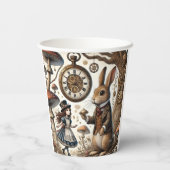 Alice im Wunderland White Rabbit Tee Art Pappbecher (Rückseite)