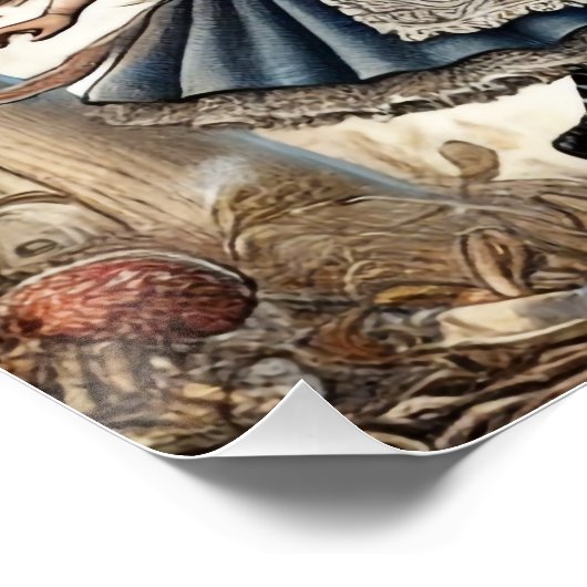 Alice im Wunderland White Rabbit Tee Art Poster (Ecke)