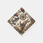 Alice im Wunderland White Rabbit Tee Art Serviette (Ecke)
