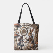 Alice im Wunderland White Rabbit Tee Art Tasche (Rückseite)