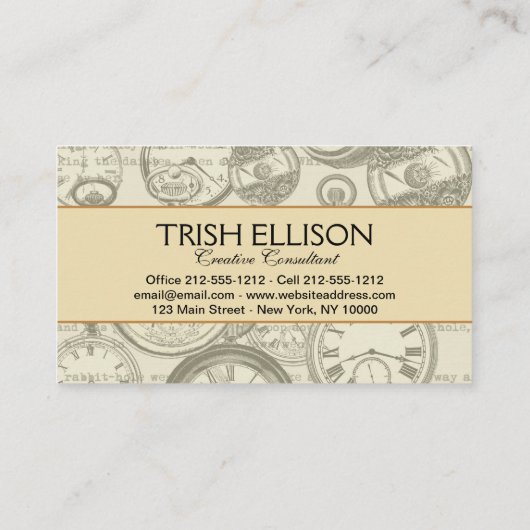 Alice im Wunderland White Rabbit Tee Art Visitenkarte (Rückseite)