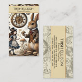 Alice im Wunderland White Rabbit Tee Art Visitenkarte (Vorne/Hinten)