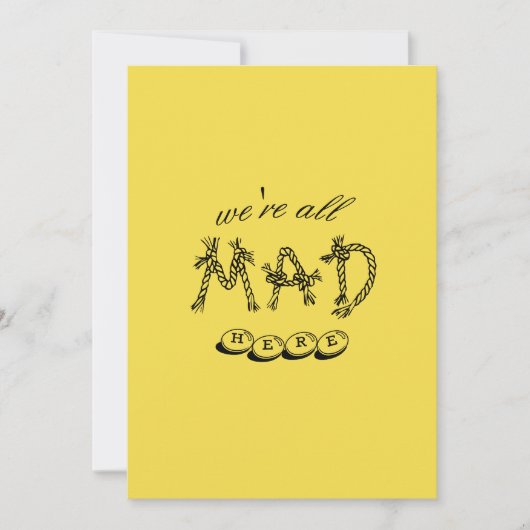 Alice im Wunderland "Wir sind alle hier" Einladung (Vorderseite)