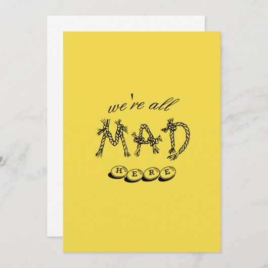 Alice im Wunderland "Wir sind alle hier" Einladung (Vorne/Hinten)