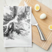 Alice im Wunderland - wir sind alle hier wütend Geschirrtuch (Viertel Falte)