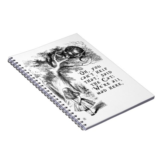 Alice im Wunderland - wir sind alle hier wütend Notizblock (Rechte Seite)