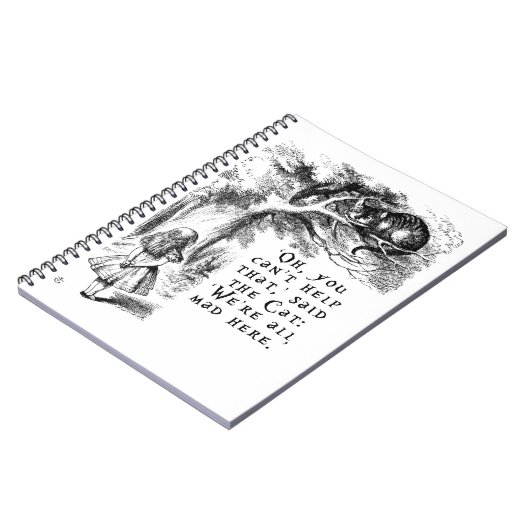 Alice im Wunderland - wir sind alle hier wütend Notizblock (Linke Seite)