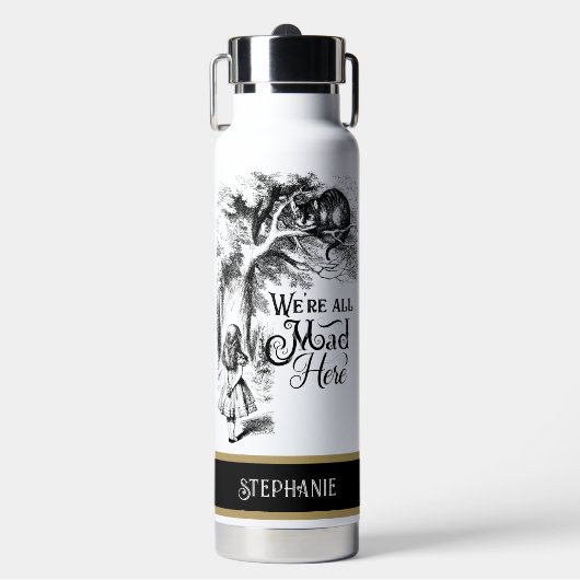 Alice im Wunderland, wir sind hier alle tot Trinkflasche (Vorderseite)