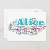 Alice im Wunderland Word Cloud Postkarte (Vorne/Hinten)
