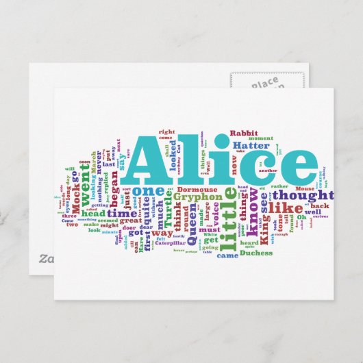 Alice im Wunderland Word Cloud Postkarte (Vorne/Hinten)