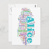 Alice im Wunderland Word Cloud Postkarte (Vorne/Hinten)