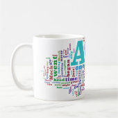 Alice im Wunderland-Wort-Wolke Kaffeetasse (Links)