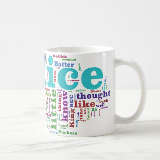 Alice im Wunderland-Wort-Wolke Kaffeetasse