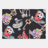 Alice im Wunderland Wrapping Paper 3 Designs Geschenkpapier Set (Vorderseite 2)
