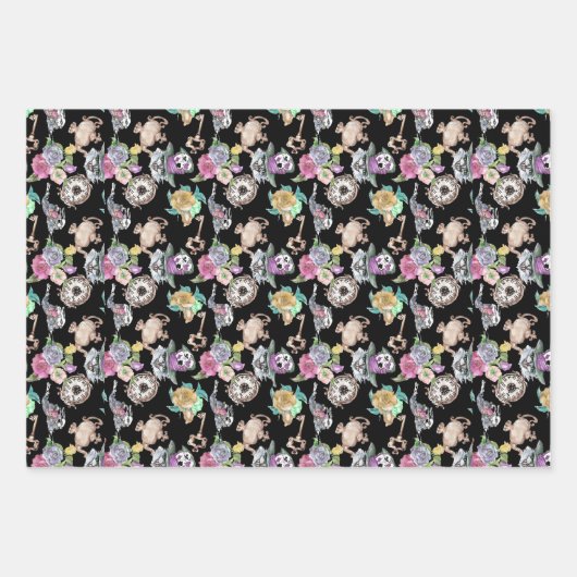 Alice im Wunderland Wrapping Paper 3 Designs Geschenkpapier Set (Vorderseite)