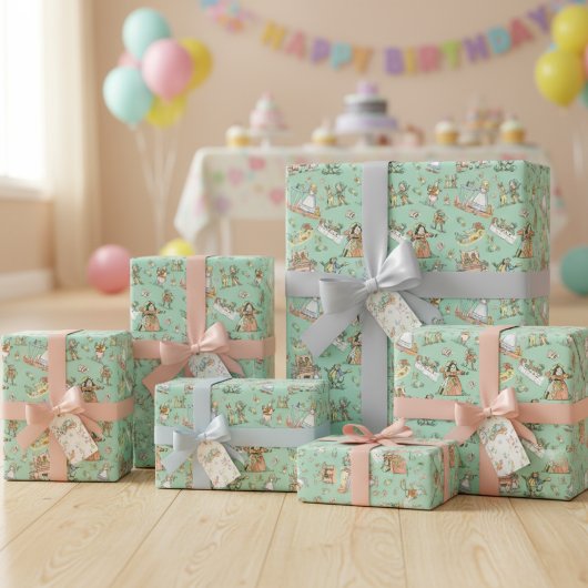 Alice im Wunderland Wrapping Paper Niedlich Kids Geschenkpapier