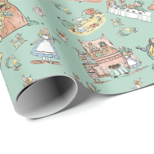 Alice im Wunderland Wrapping Paper Niedlich Kids Geschenkpapier (Rolleneckpunkt)