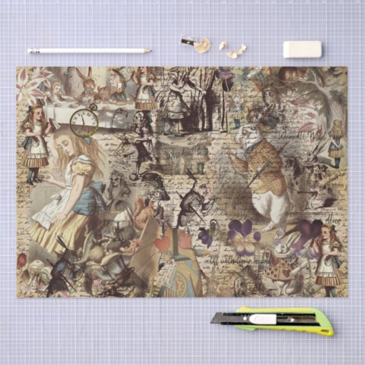 Alice im Wunderland Wrapping Paper Seidenpapier (Handwerk)