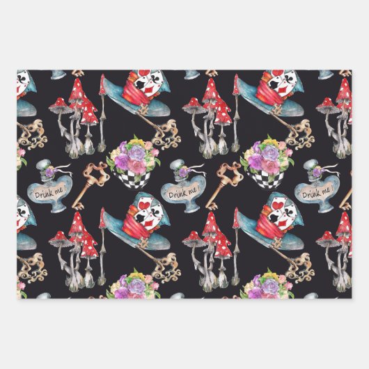 Alice im Wunderland Wrapping Paper (Set 3) Geschenkpapier Set (Vorderseite)