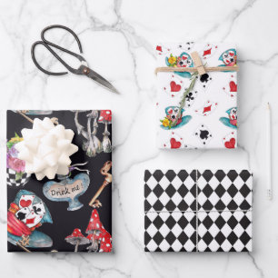 Alice im Wunderland Wrapping Paper (Set 3) Geschenkpapier Set