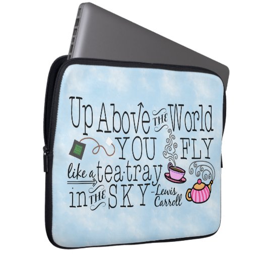 Alice im Wunderland-wunderliches Tee-Carroll-Zitat Laptopschutzhülle (Vorne Rechts)
