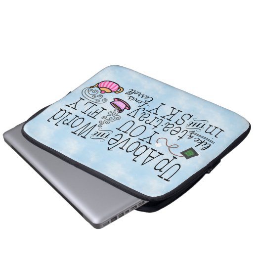 Alice im Wunderland-wunderliches Tee-Carroll-Zitat Laptopschutzhülle (Vorne Knopf)