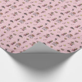 Alice im Wunderland-Zeichen auf rosa Glitzer-Punkt Geschenkpapier (Ecke)