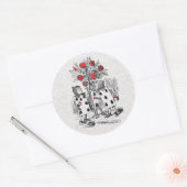 Alice im Wunderland Zeichnen der Rose Rot Aufklebe Runder Aufkleber (Umschlag)