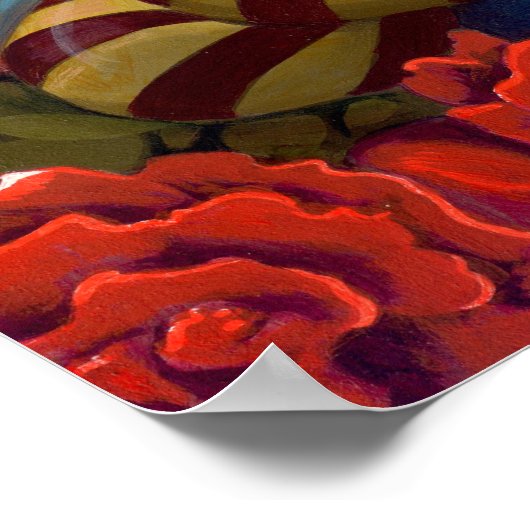 Alice im Wunderland Zeichnen der Rose Roter DRUCK Poster (Ecke)