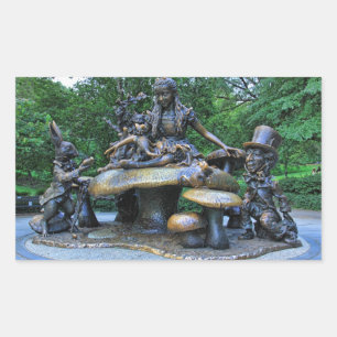 Alice im Wunderland - Zentralpark NYC Rechteckiger Aufkleber