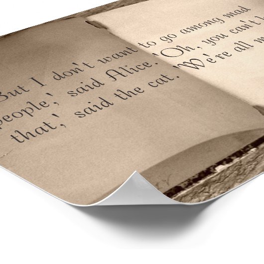 Alice im Wunderland Zitat Lewis Carroll Poster (Ecke)