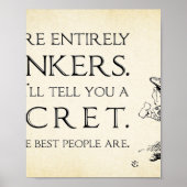 Alice im Wunderland Zitat - Sie sind ganz Bonkers Poster (Vorne)