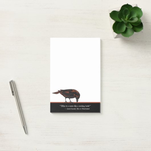 Alice im Wunderland-Zitat und Raven Post-it-Hinwei Post-it Klebezettel (Büro)