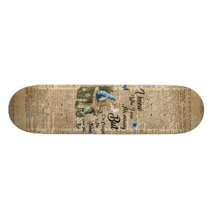 Alice im Wunderland-Zitat-Vintage Wörterbuch-Kuns Skateboard