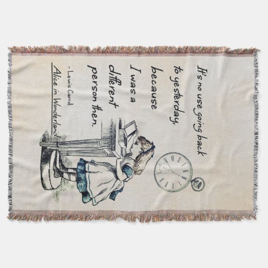 Alice im Wunderland-Zitate Decke (Vorderseite)