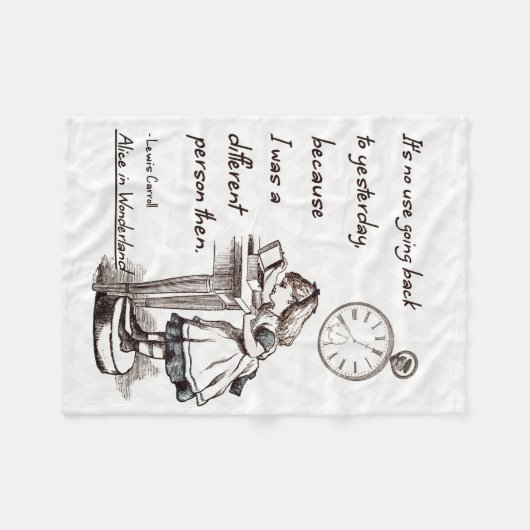 Alice im Wunderland-Zitate Fleecedecke (Vorderseite (Horizontal))