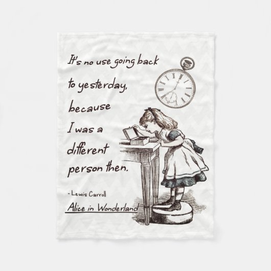 Alice im Wunderland-Zitate Fleecedecke (Vorderseite)