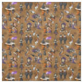 Alice im Wunderland zu Halloween Orange/Black Web Stoff (Muster)