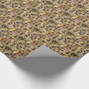 Alice im Wunderland zu Halloween Thema Cobweb Gold Geschenkpapier