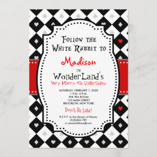 Alice im Wunderland zum Geburtstag lädt Königin de Einladung